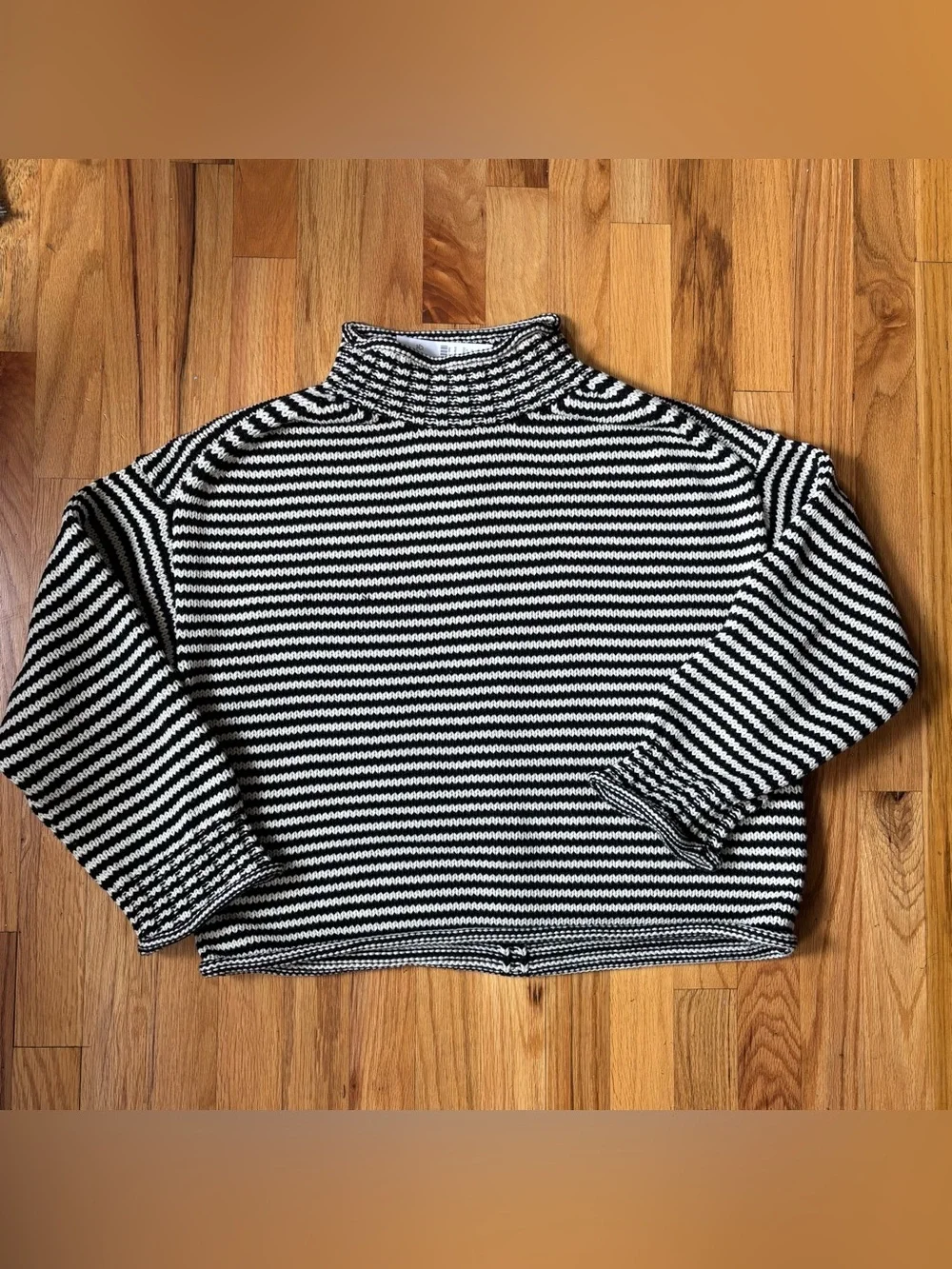 J Crew Rollneck Sweater 2025 Black and White Stripe BNWT